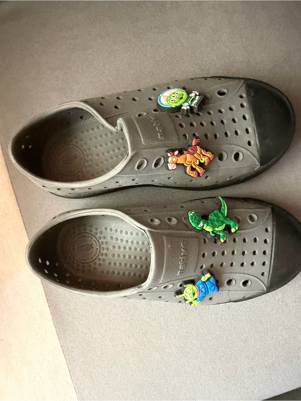 Native Kids Gray Slip-On with Toy Story Charms